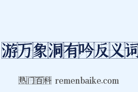 游万象洞有吟反义词是什么意思的图片
